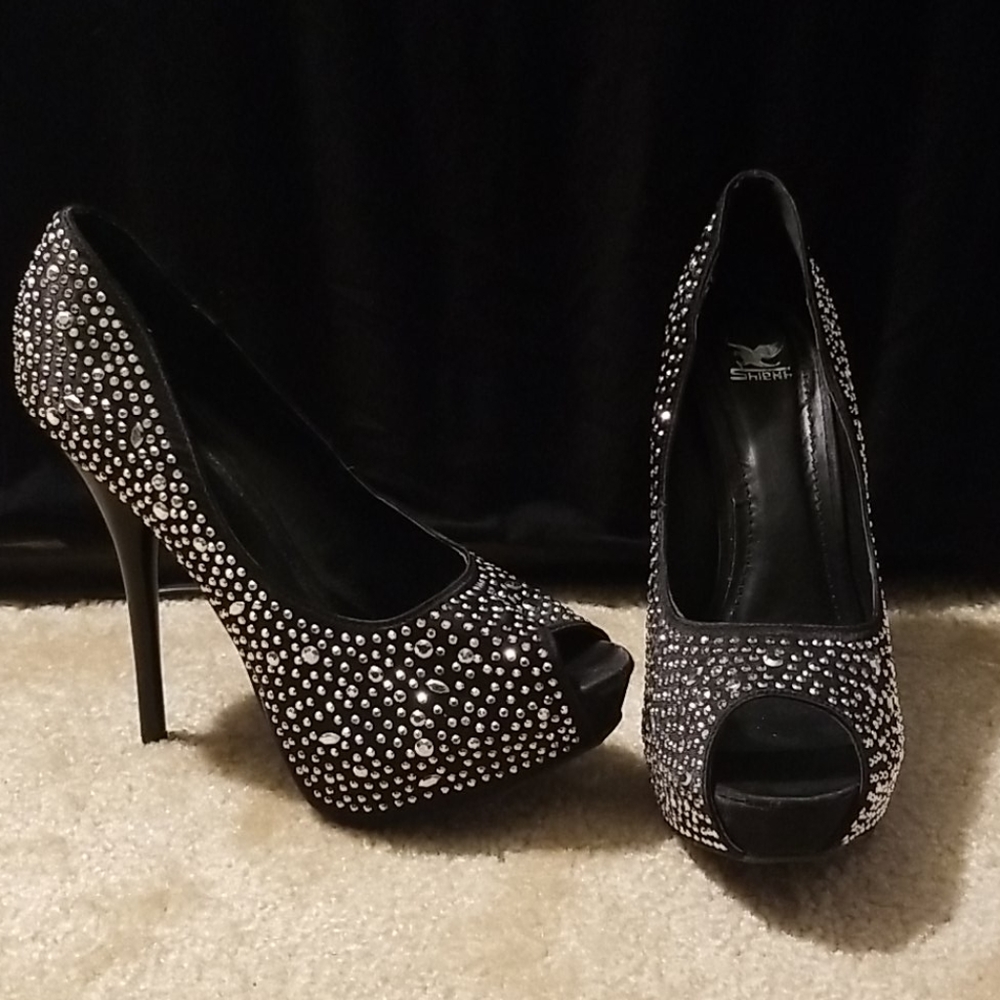 Rhinestone Studded Heels